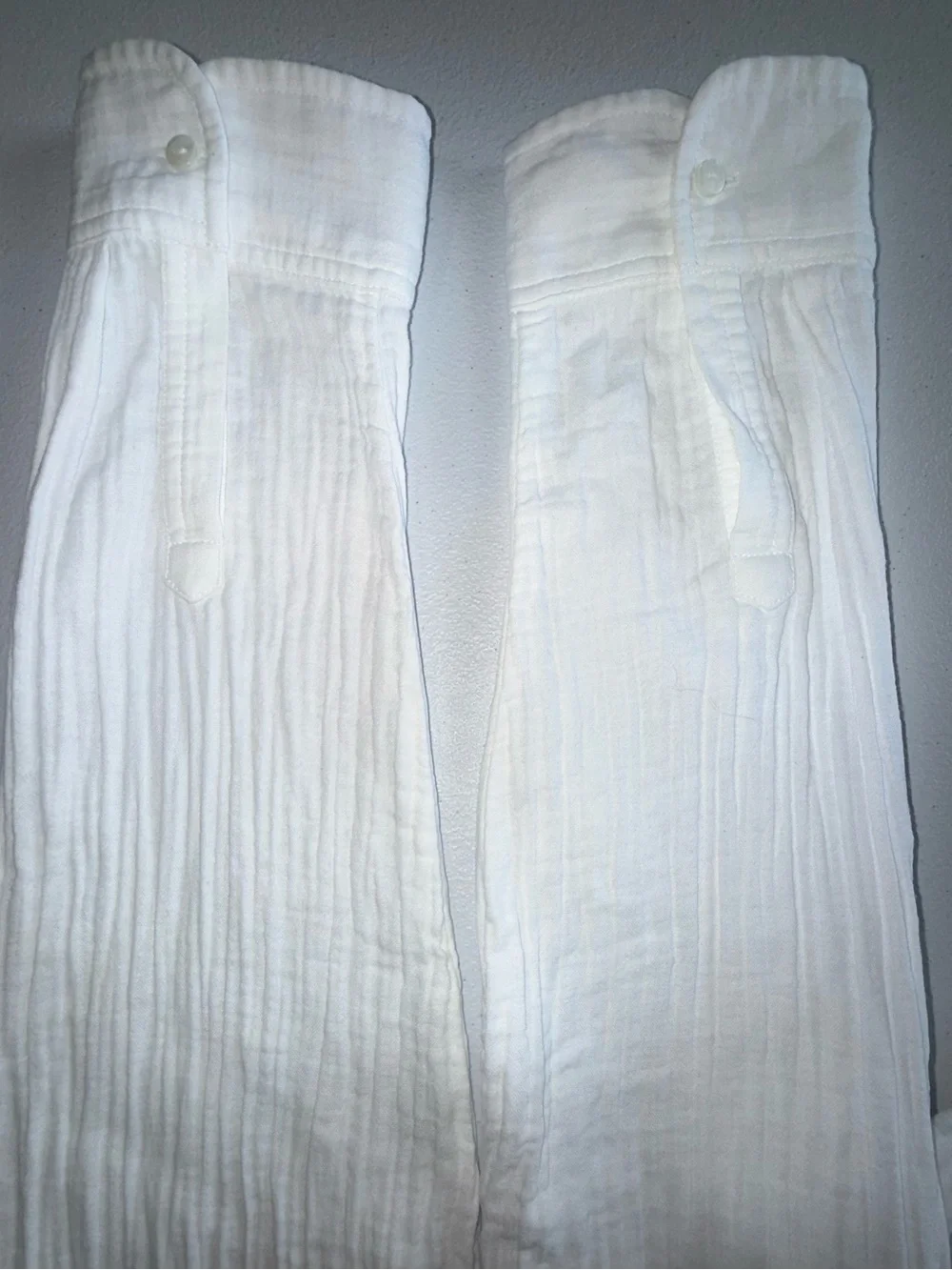 Cotton Gauze Button Down Shirt XL White Long Sleeve Lightweight - Picture 7 of 15